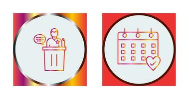 Debate and Calendar Icon vector