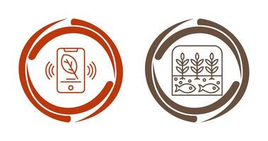 Smart Phone and Hydroponic Icon vector