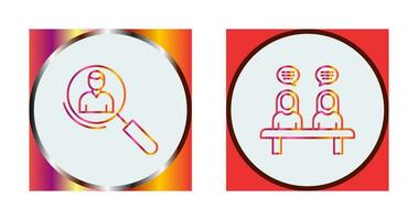 Magnifier and Meeting  Icon vector