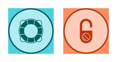 Life Preserver and Do Not Disturb Icon vector