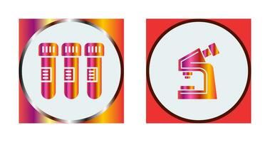 Test Tube and Microscope Icon vector