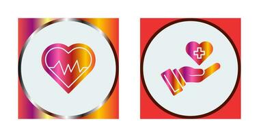 Heart Beat and Healthcare Icon vector
