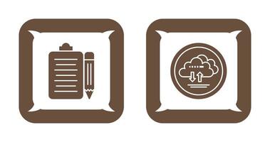 clipboard and cloud data  Icon vector