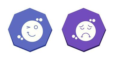 Wink and Sad Icon vector