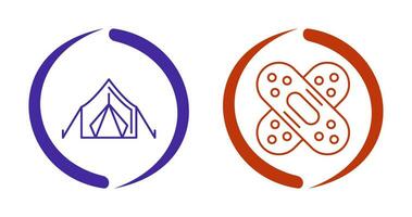 Tent and Bandage Icon vector