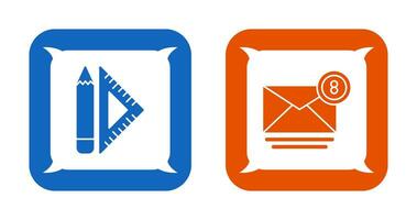 conjunto cuadrado y correo icono vector