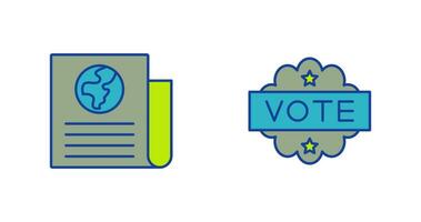 Newspaper and Vote  Icon vector