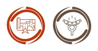 Navigation and Sausage Icon vector
