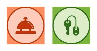 Room key and Desk Bell Icon vector