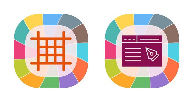 cuadrado diseño y web página icono vector