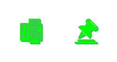 Fax Machine and Pin Icon vector