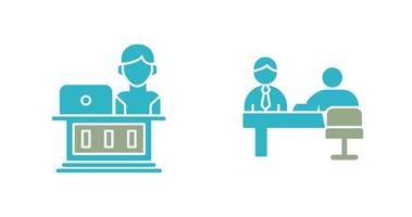 Employee and Evaluating work Icon vector