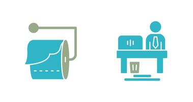 Tissue Roll and Worker Icon vector