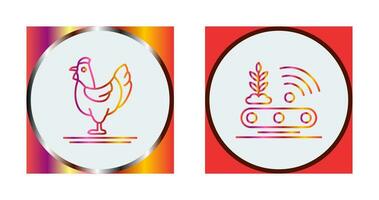 Poultry and Conveyor Icon vector