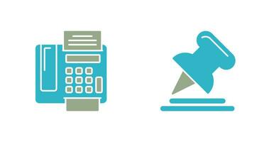 Fax Machine and Pin Icon vector
