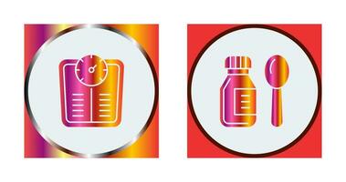 Weight Scale and Syrup Icon vector