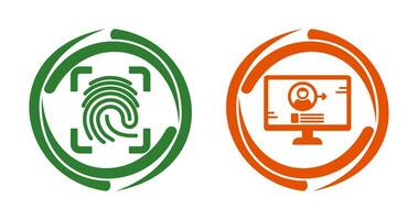 Log and Finger Print Icon vector