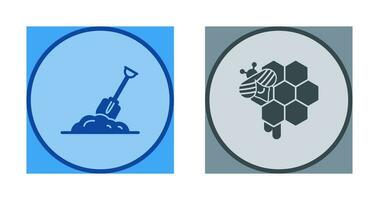 Digging and Honeycomb Icon vector