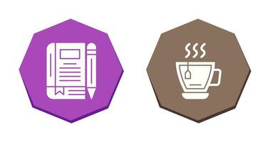 Tea and Diary Icon vector