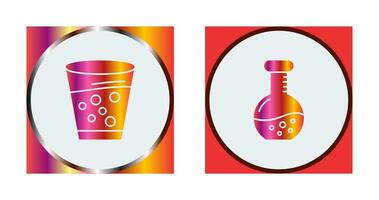 Antacid and Flask Icon vector