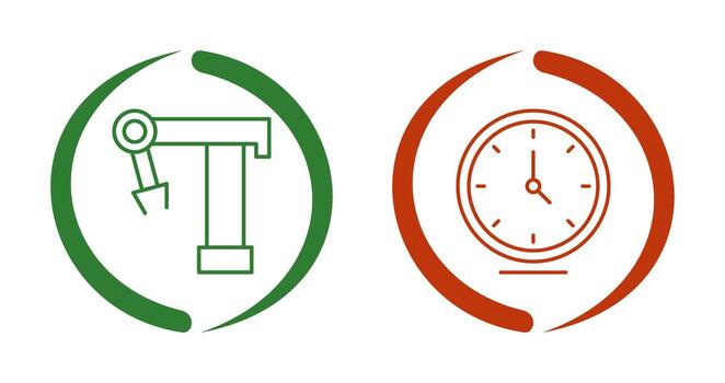 Robotic Arm and Clock Icon vector