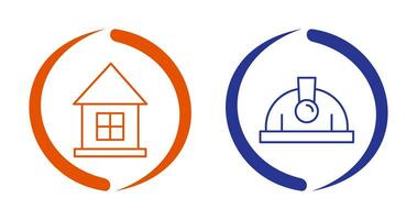 House and Helmet Icon vector