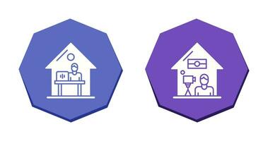 Work At Home and Lie Record Icon vector