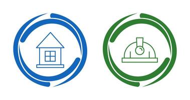 House and Helmet Icon vector