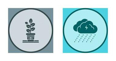 Planting and Rainy Day Icon vector