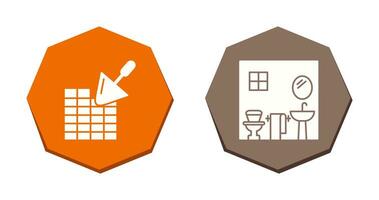 Brickwall and Bathroom Icon vector