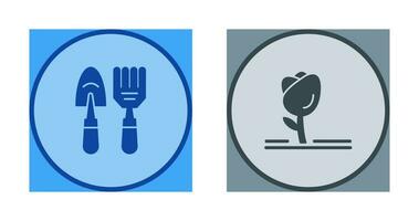 Gardening Tools and Tulip Icon vector