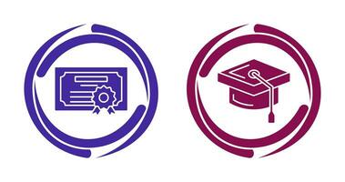 Diploma and Cap Icon vector