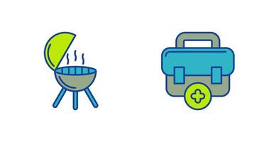 Bbq and First Aid Icon vector