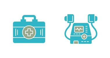 Defribillator and First Aid Kit Icon vector