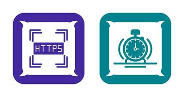 Https and Alarm Icon vector