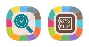 Magnifying Glass and Safe Box Icon vector