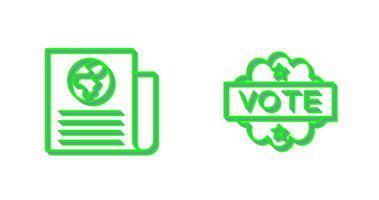 Newspaper and Vote  Icon vector