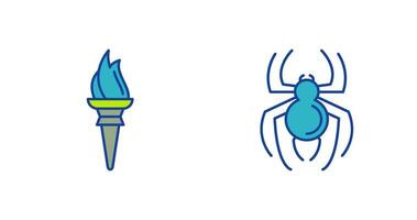 Torch and Spider Icon vector