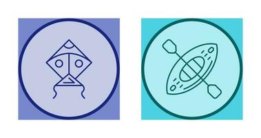 Kite and Kayak Icon vector