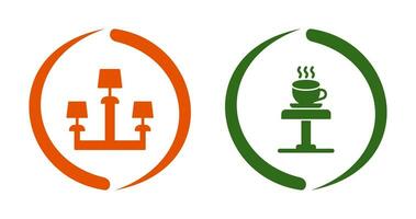 Lamp and Coffee Table Icon vector