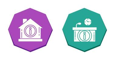 house and information desk Icon vector