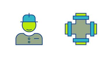 Worker and Plumbing Icon vector