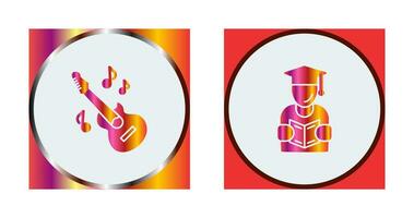 Learning and Guitar Icon vector