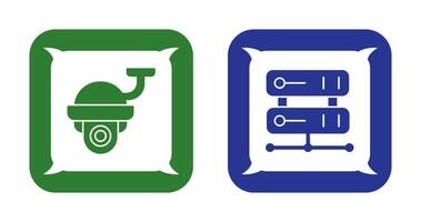 Security Camera and Server Icon vector