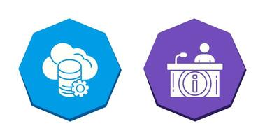 cloud data and information desk Icon vector