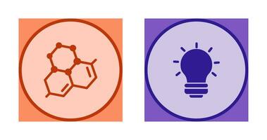 Molecule and Light Bulb Icon vector