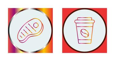 Meat and Coffee Icon vector