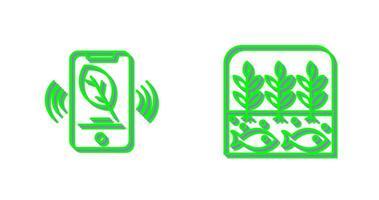 Smart Phone and Hydroponic Icon vector