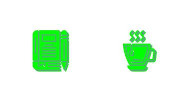 Tea and Diary Icon vector