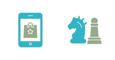 Online Shopping and Chess Piece Icon vector